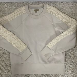 Burberry cable knitted sleeve jumper
